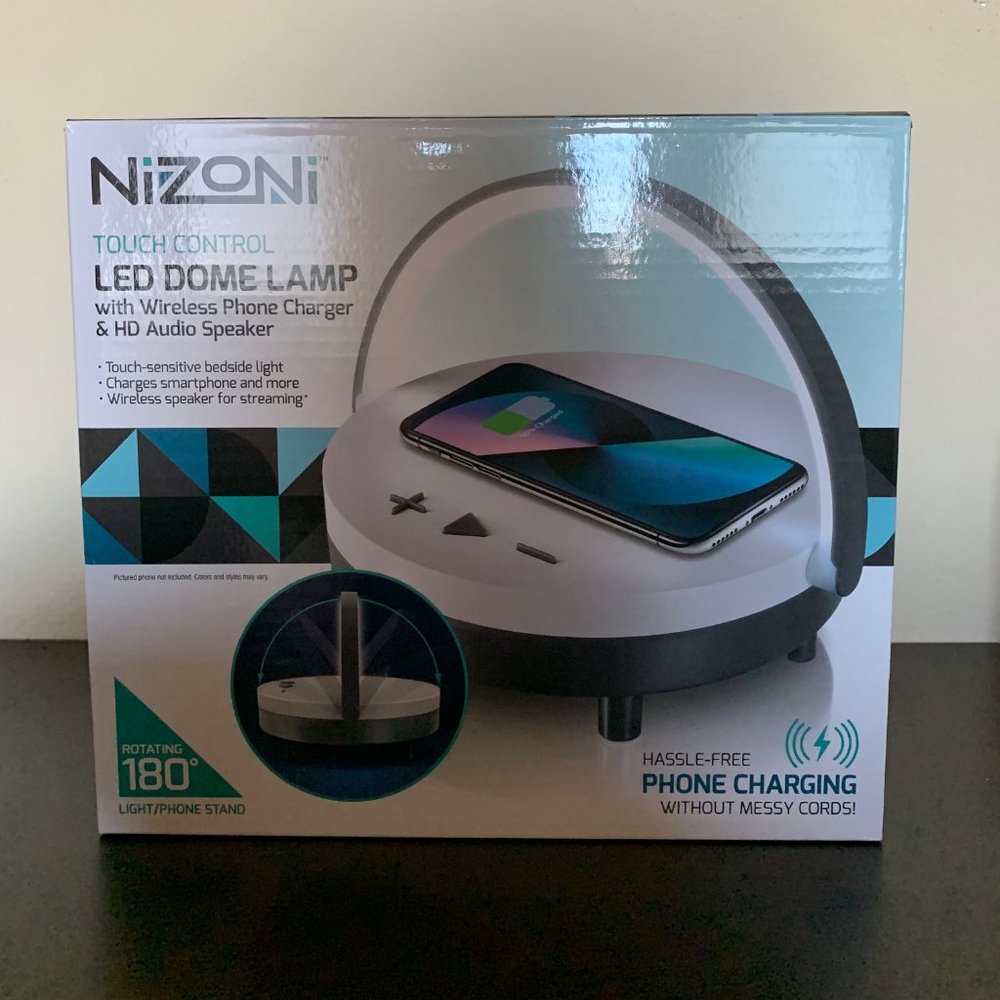 NiZoni LED DOME LAMP with Wireless Phone Charger & HD Audio Speaker. (NEW)